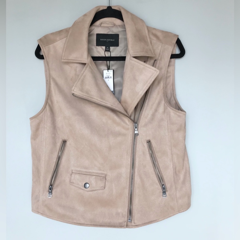 NWT Banana Republic Ultra Faux Suede Motto Inspired Vest